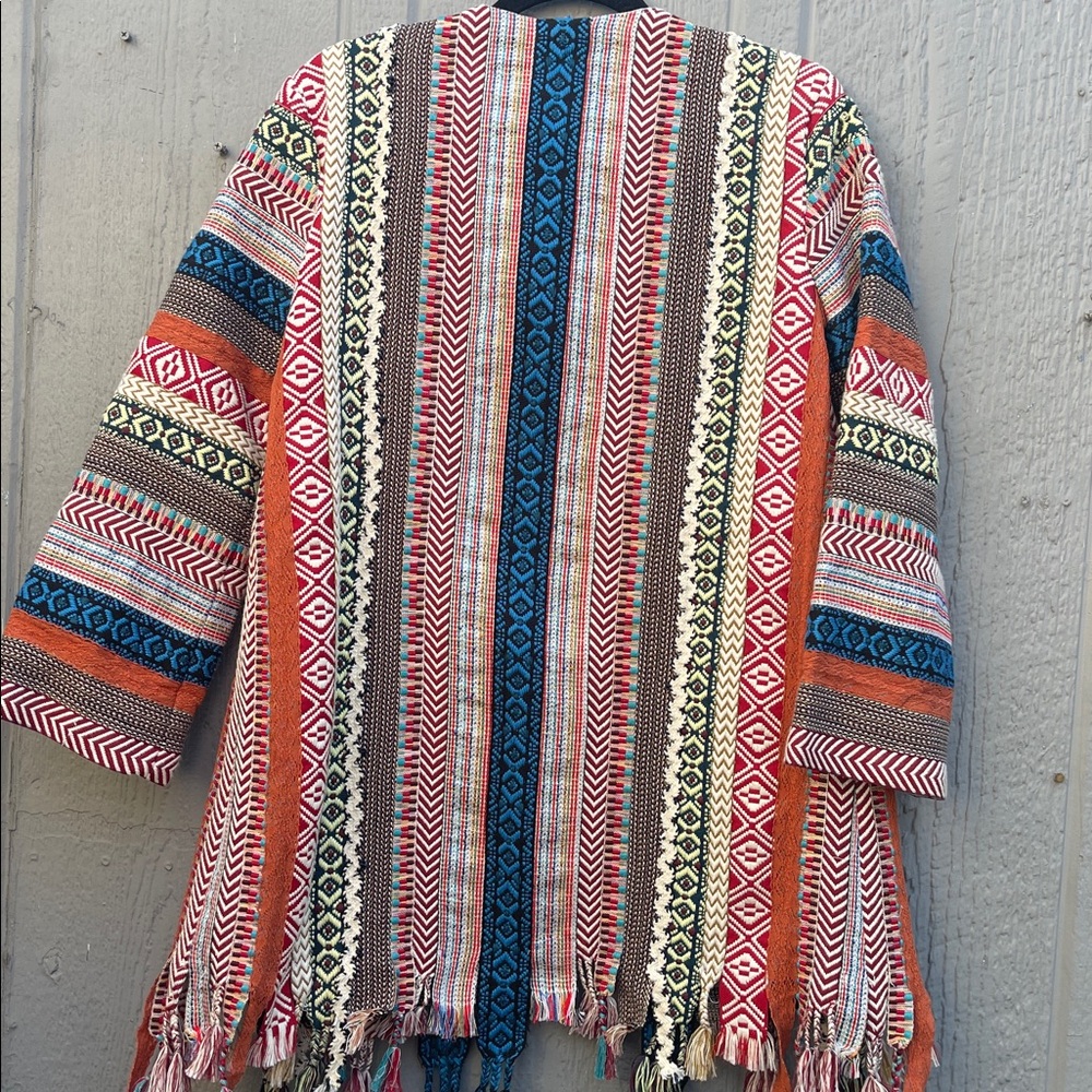 Zara Embroidered Jacquard Coat Jacket Festival - Picture 11 of 16